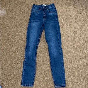 High waisted skinny jeans